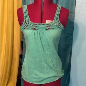 Green Lace Strap Tank